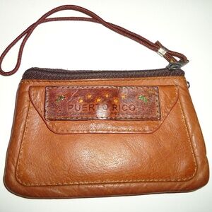 Puerto Rico Women's Leather Brown Small Wallet Size-5.5x3.5 in